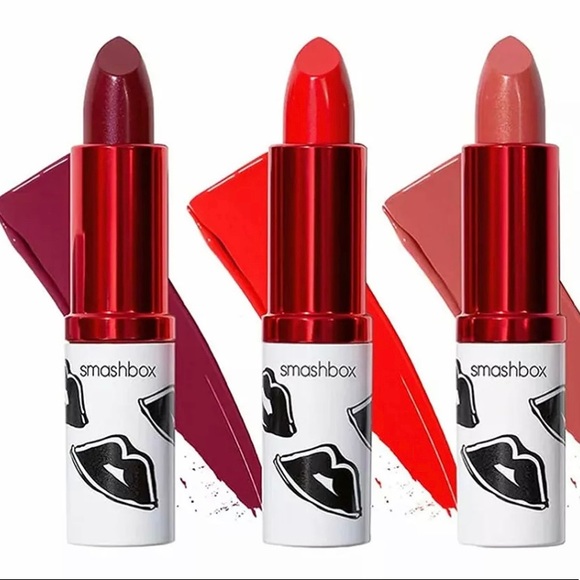 Smashbox Be Legendary Lipstick Trio Set-SHEER BRICK-WARM RED-DEEP CHERRY RED-New - Picture 2 of 7